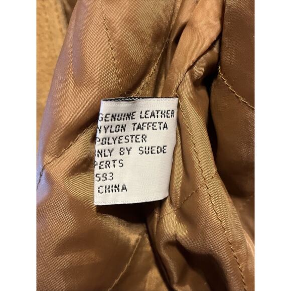 Casual Club VTG Men’s Large Brown Suede Leather Long Sleeve Zip Jacket Outdoor - Picture 6 of 12